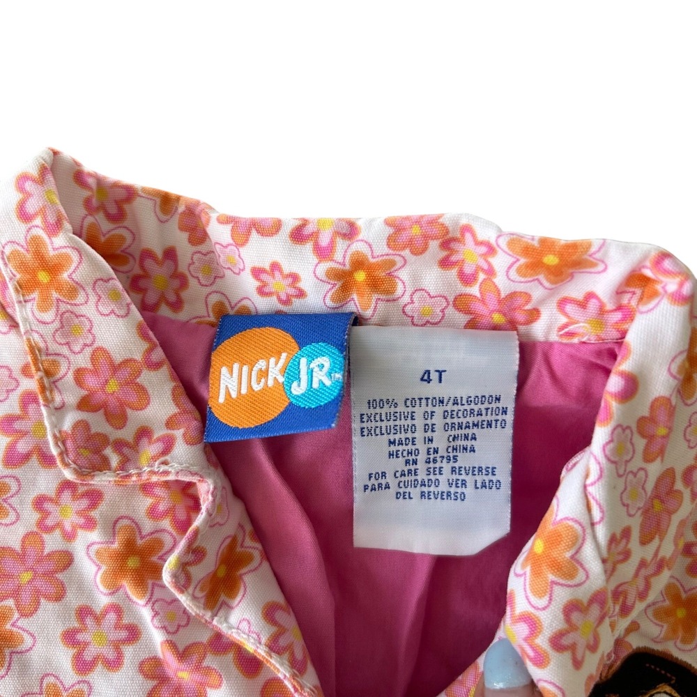 00s Y2K Dora The Explorer 4T Pink Floral Jacket Blazer Button Up Kid Core Rero - Picture 4 of 10
